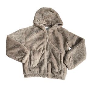 NEW Ukids Tan Faux Fur Jacket 10-12 Girl/ Medium